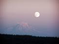 Full moon over Mt. Ranier From Home
